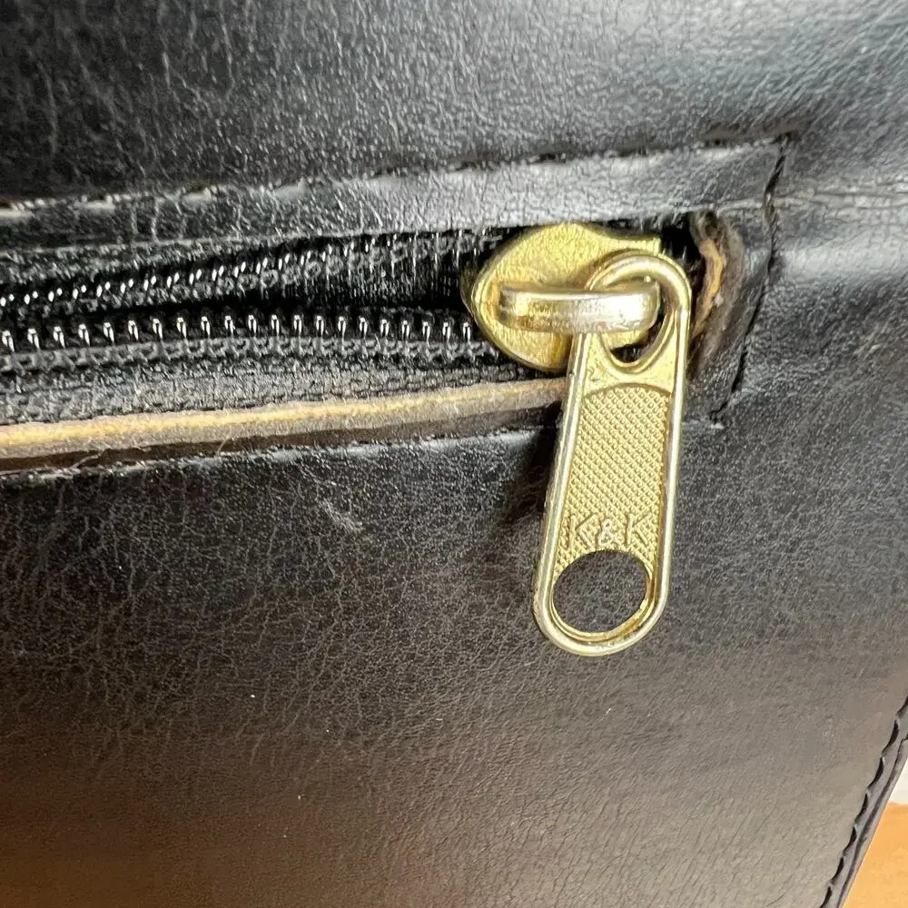 Vintage French Saddle Leather Briefcase Satchel Le Déco Professor Document Bag